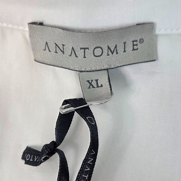 Anatomie Helia White Slim Fit Button Up Short Sleeve Poplin Travel Shirt XL NWT - Picture 6 of 9